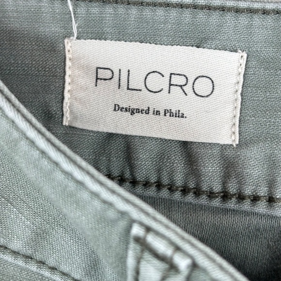 Pilcro Anthropologie Wanderer Pant 26 Green Mid Rise Double Front Utility - Picture 10 of 16